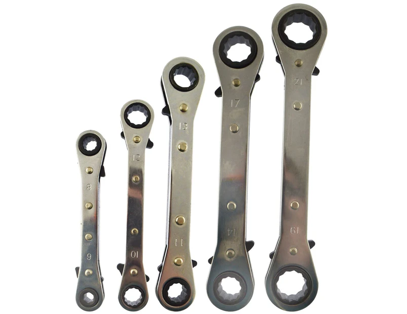 AB Tools Ratchet Spanner Set Metric Sizes Double Ring Wrench TE075