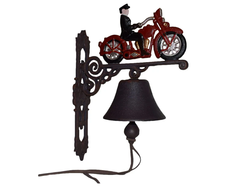 AB Tools Motorcycle Motorbike Bike Rider Bell Gate Cast Iron Sign Plaque Door Wall House