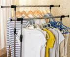 Adjustable Double Garment Rack DIY Clothes Hanger Movable Dryer Stand Rolling