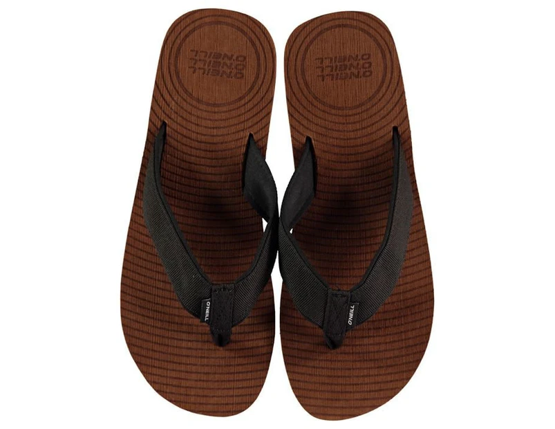 O'Neill Mens Koosh Slide Flip Flops - Tobacco Brown Toe Post Leather