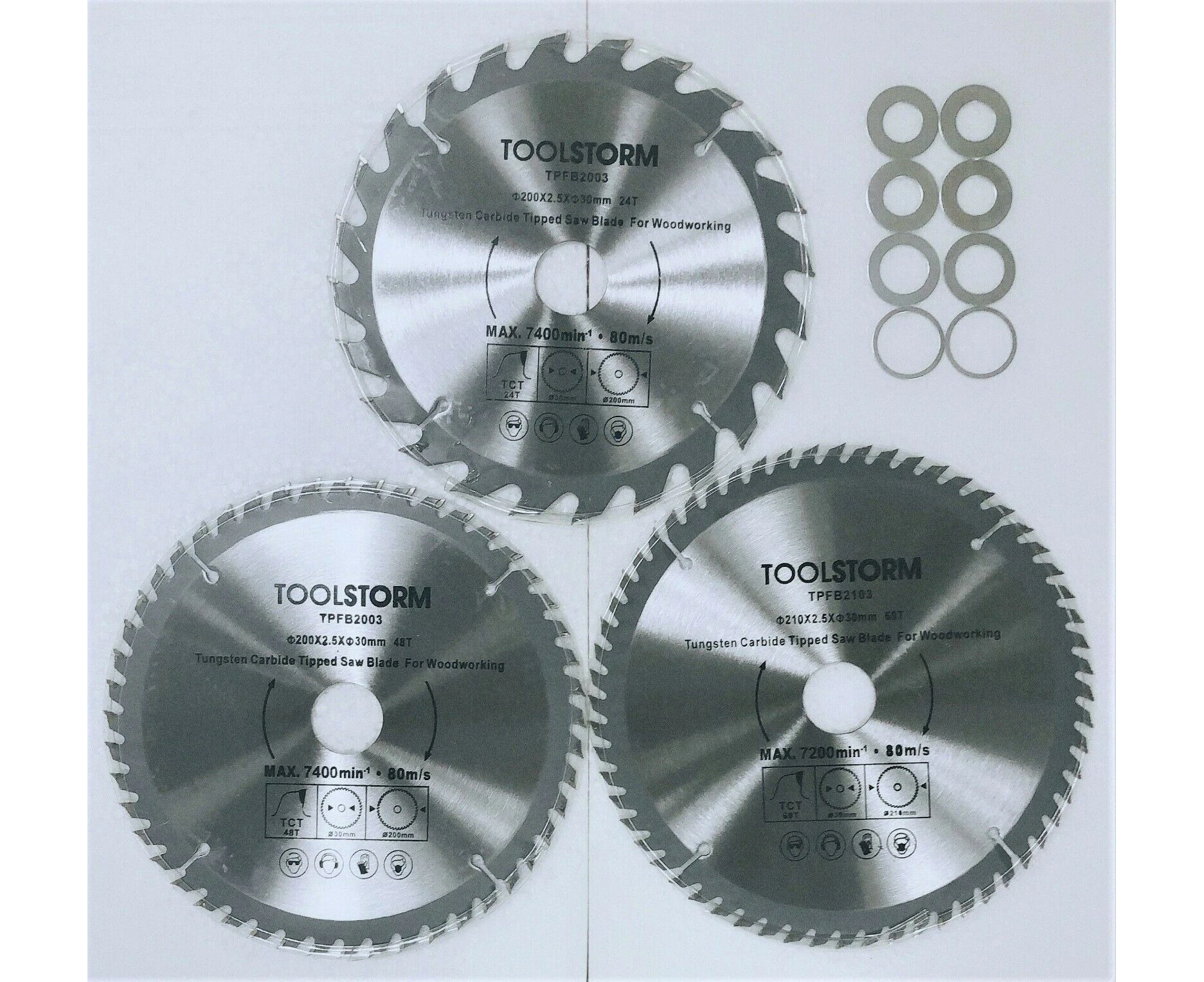 3PC Table Saw Mitre Saw Circular Saw Blade 200mm 24,48,60T