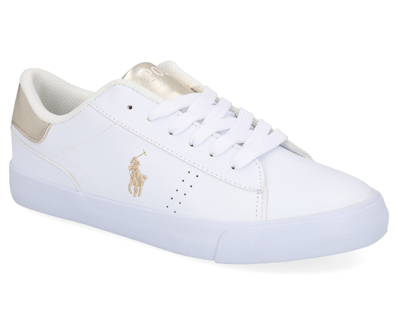 Polo Ralph Lauren Girls' Pierce Shoe - White/Gold 