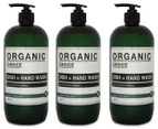 3 x Organic Choice Dish & Hand Wash Honey & Aloe Vera 1L