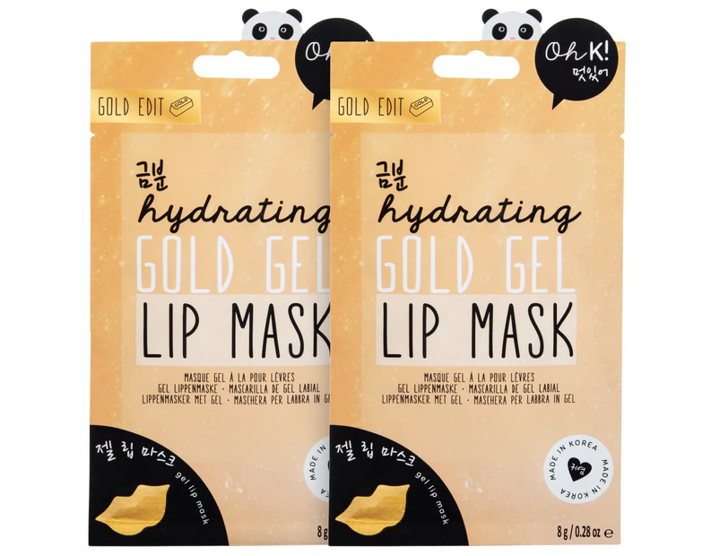 2 x Oh K Hydrating Gold Gel Lip Mask 8g