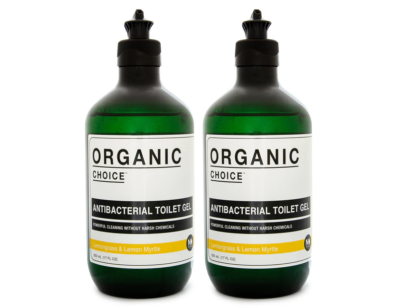 2pk Organic Choice Antibacterial Toilet Gel Lemongrass & Lemon Myrtle 500mL
