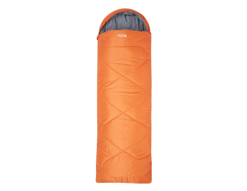 Mountain Warehouse Summit 250 Square Sleeping Bag Insulated Two Way Zip Camp Bed - Orange