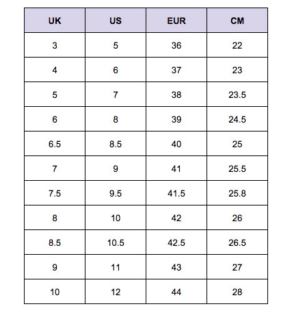 dr martens size chart