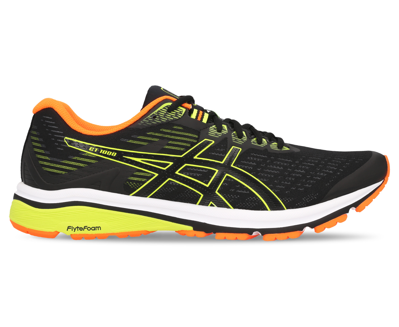 ASICS Men's GT-1000 8 Running Shoes - Black/Safety Yellow | Catch.com.au