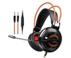 Catzon G925 Stereo Lightweight Over ear Gaming Headset Professional Gamer Headphone with Mic 3.5mm plug Headphones-Orange 1