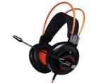 Catzon G925 Stereo Lightweight Over ear Gaming Headset Professional Gamer Headphone with Mic 3.5mm plug Headphones-Orange 2
