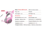Catzon G951s PS4 Pink Cat Ear Noise Cancelling Headphones 3.5mm Plug Girl Kids Gaming Headset with Microphone for Phone