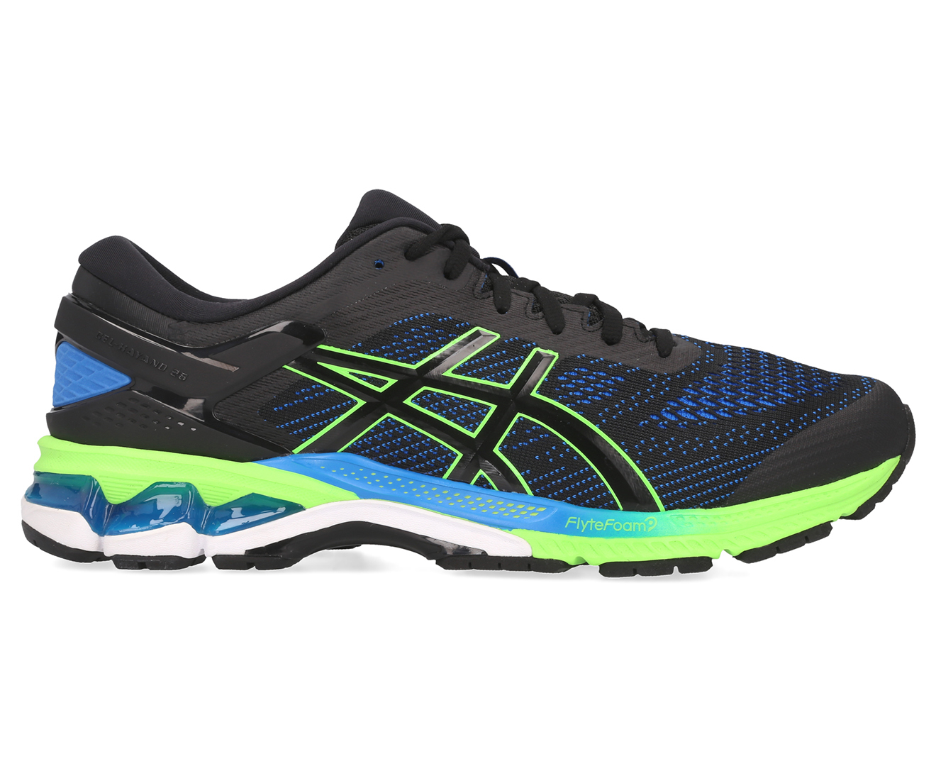 ASICS Men's GEL-Kayano 26 Running Shoes - Black/Electric Blue | Catch.co.nz