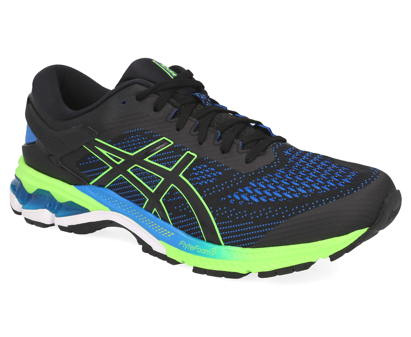 ASICS Men's GEL-Kayano 26 Running Shoes - Black/Electric Blue | eBay