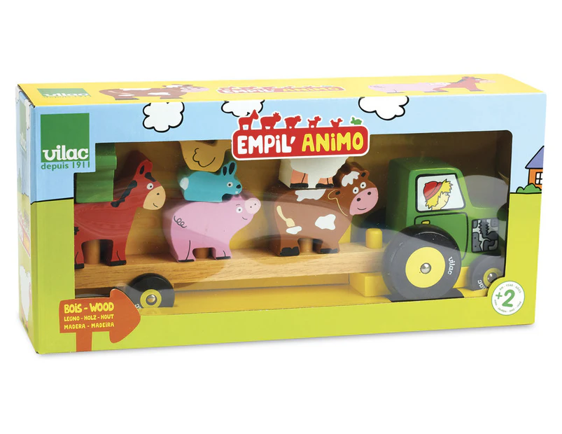 Vilac - Stacking Tractor with Animals Play Set