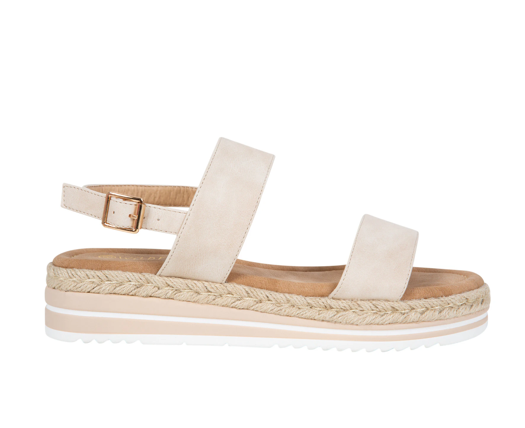 Venice Wildfire Flatform Sandal Double Strap Buckle Fastening Women's - Natural