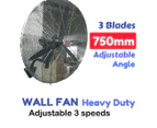 Industrial Fan Oscillating Wall Mount Fan Workshop Cooling 750 Mm 240V 280W