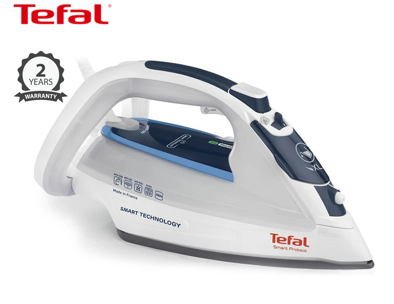 Tefal Smart Protect Steam Iron - White/Blue