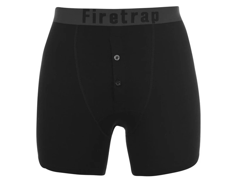 Firetrap Men 2 Pack Boxers - Black/Black