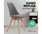 2x Retro Replica Eames Eiffel DSW Dining Chairs Cafe Kitchen Beech Fabric