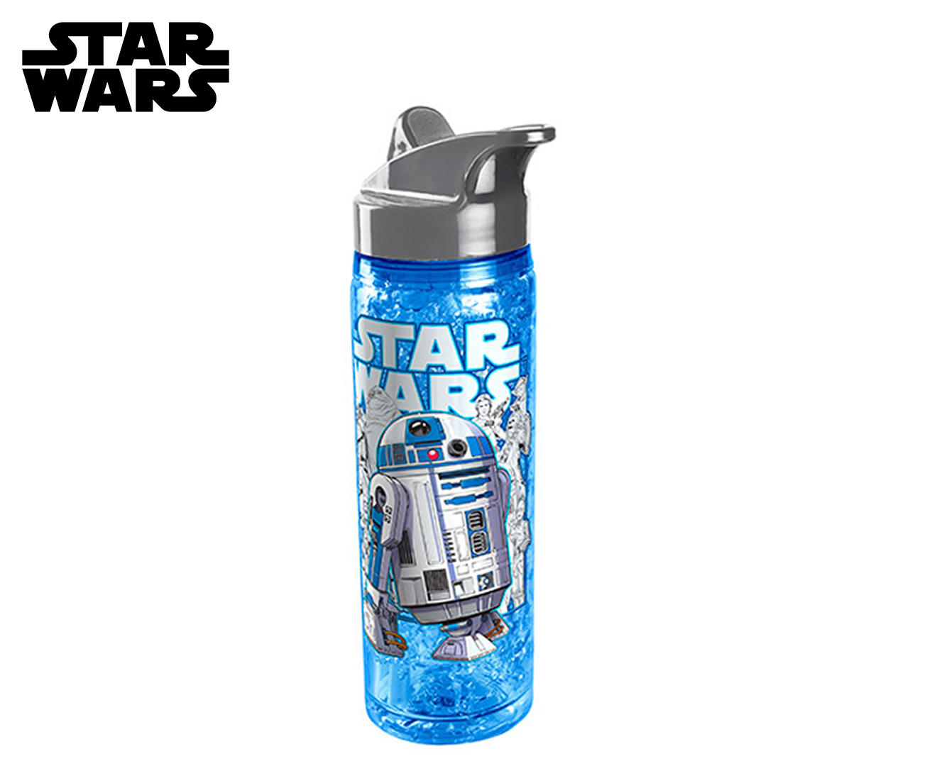 Star Wars 600ml R2d2 Ezy Freeze Drink Bottle Blue Grey Nz