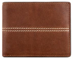 Fossil Turk RFID Bifold Leather Wallet w/ Flip ID - Brown