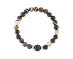 Mens Sardonyx and Lava Stone Aromatherapy Diffuser Bracelet - Protection and Confidence