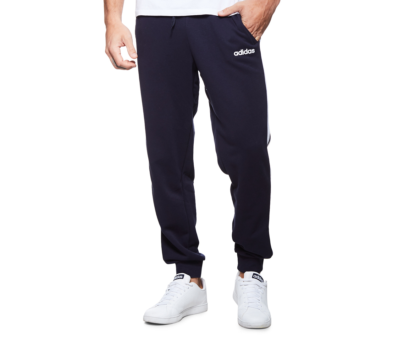 Adidas Men's 3-Stripe Tapered Trackpants / Tracksuit Pants - Legend Ink ...