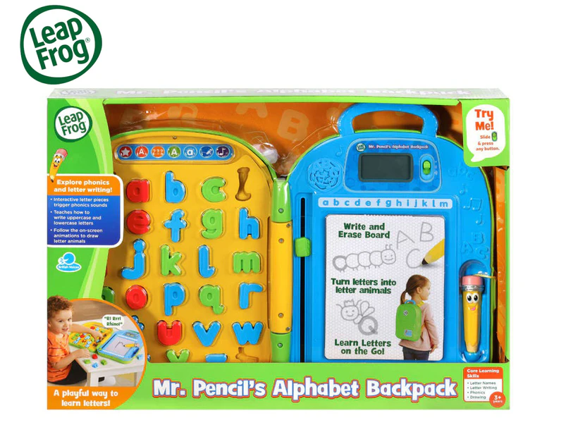 LeapFrog Mr. Pencil Learning Letters Alphabet Backpack Toy