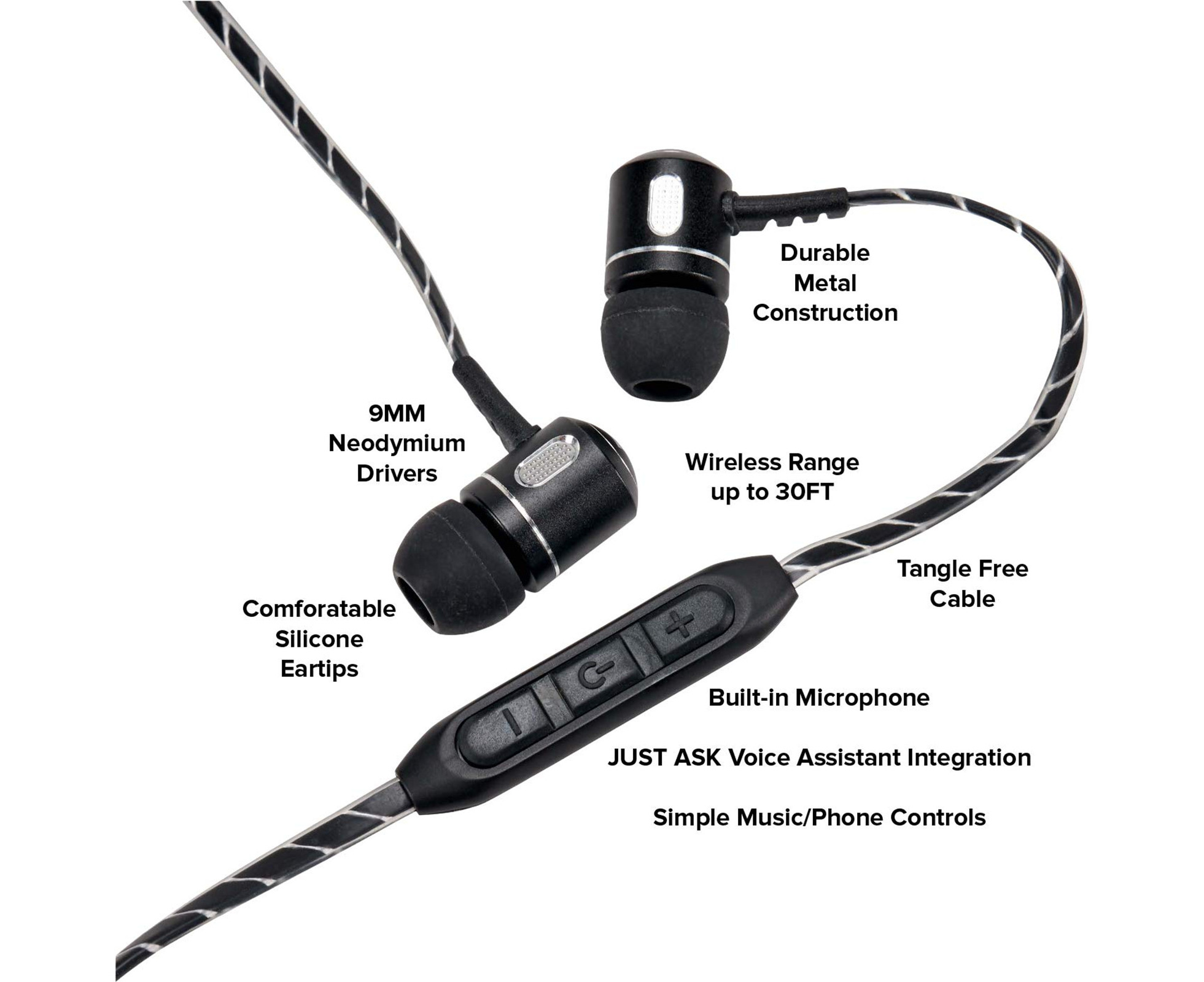 Altec Lansing MZX148 Bluetooth Metal Earphones with 30 Foot