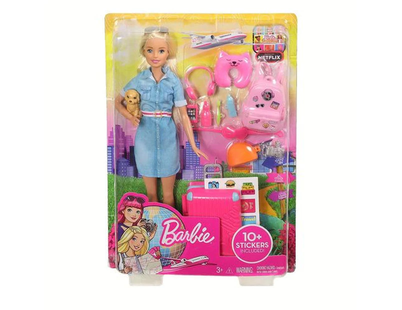 Barbie Travel Lead Doll Set Pink