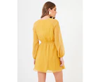 Chancery Women's Rudi Textured Mini Dress - Mustard