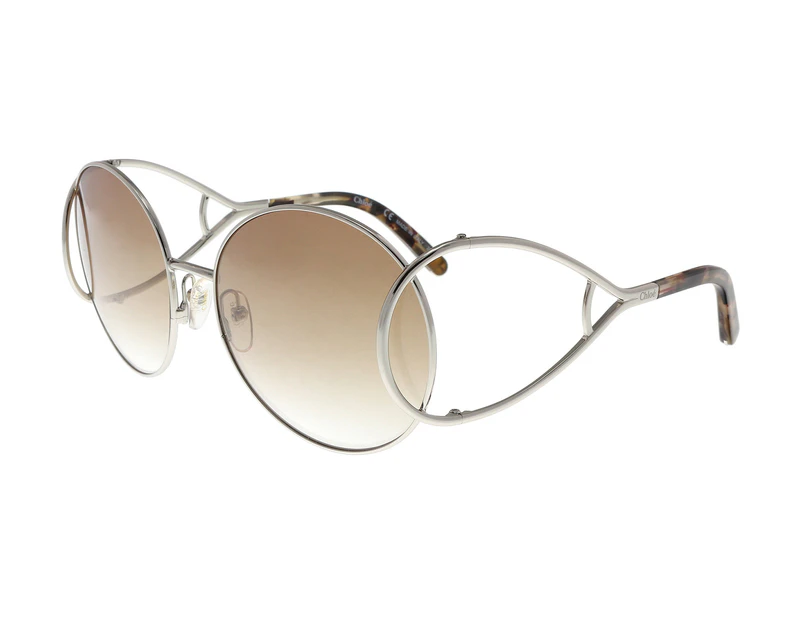 Chloé Women's CE706S Round Sunglasses - Silver/Brown