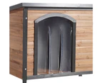 PawZ Wooden Pet Dog House with Rain Resistant Roof and Elevated Foot Design