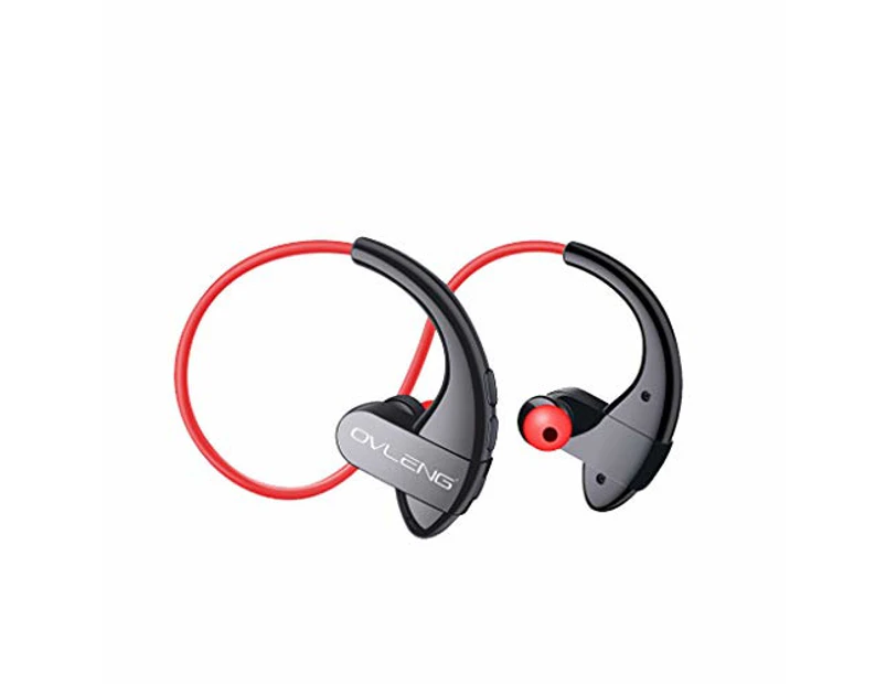 Catzon S13 Bluetooth Headphone IPX5 Waterproof Wireless Sport Earphones HiFi Sweatproof Sports Earphones Mic -Red