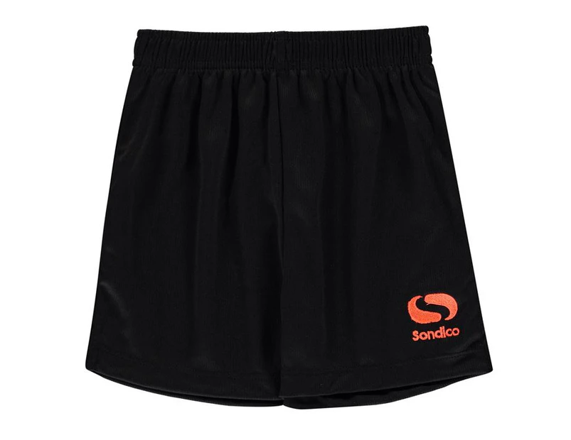 Sondico Kids Core Shorts Pants Bottoms Infants - Black/Fluo Orange