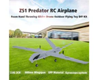 Z51 2.4G 2CH Predator Remote Control RC Airplane 660mm Wingspan Foam Hand Throwing Glider Drone DIY Kit for Kids Beginners - Grey