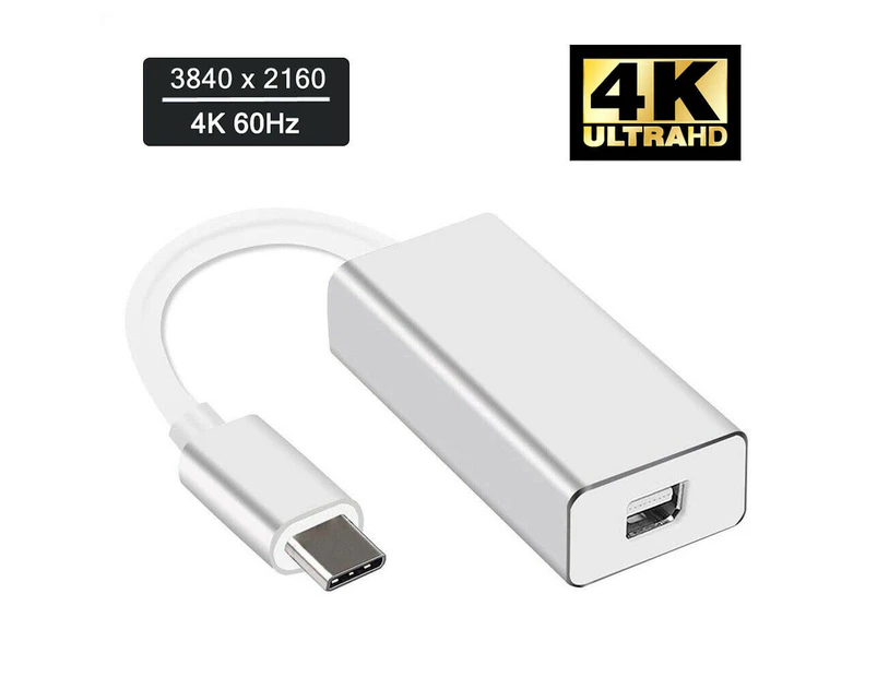 USB 3.1 Type C to Mini Display Port DP 4K Video Adapter for Mac Mini/ MacBook Pro Air/Surface Book 2/Dell XPS 13 15/Samsung S8 S9 note 8 9