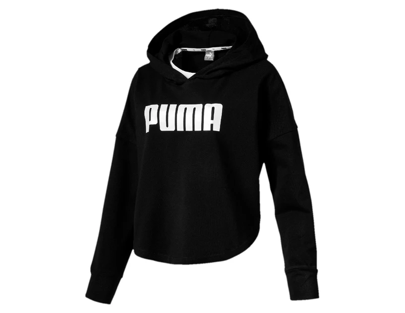 Puma Women's Summer Cropped Light Hoodie - Cotton Black