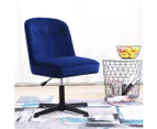 Set of 2 Velvet Fabric Office Chair Adjustable Computer Desk Work Study Blue