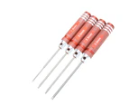 Titanium Nitride TiNi Hex Driver Wrench 4Pcs Set 1.5mm/2mm/2.5mm/3.0mm for RC Helicopter Repair - red