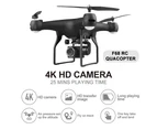 F68 RC 4K Drone with Camera Gesture Photo Video Track Flight 3D Flip Altitude Hold 25mins Flight Time Wifi RC Quadcopter 2 Battery - Black