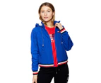 Tommy Hilfiger Sport Women's Stripe Ribbed Hooded Jacket - Lapis