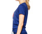 Tommy Hilfiger Sport Women's Knot Front Tee / T-Shirt / Tshirt - Deep Blue