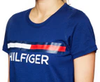 Tommy Hilfiger Sport Women's Crew Neck Logo Tee / T-Shirt / Tshirt - Deep Blue