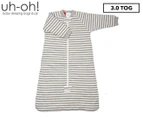 Uh-Oh! 3.0 Tog Long Sleeve Baby Sleeping Bag - Grey Stripe