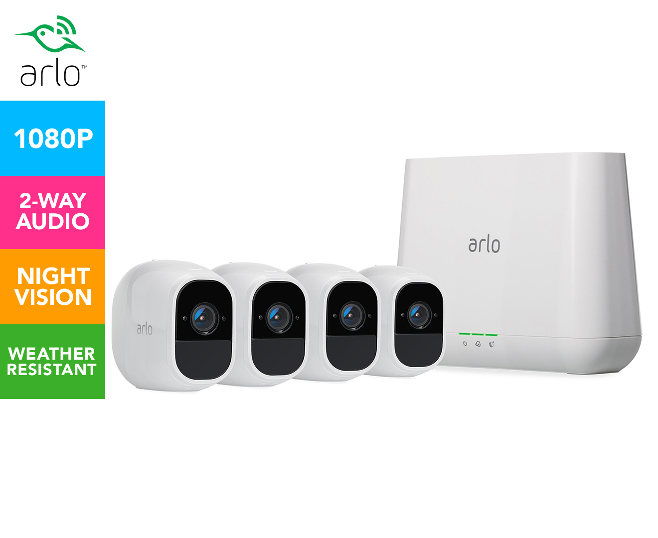 Arlo pro2 4 camera hot sale 1080p