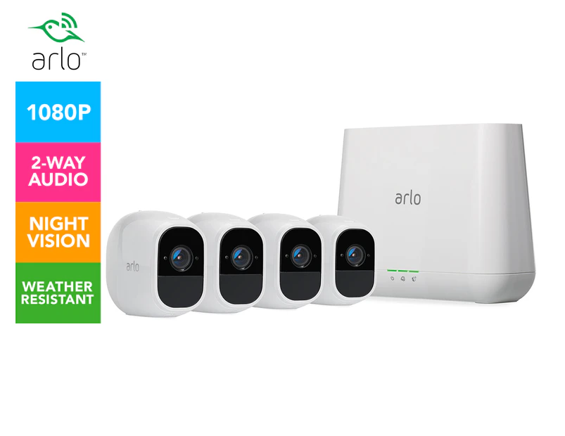 Arlo Pro 2 VMS4430P Wire-Free HD Security System w/ 4 Cameras