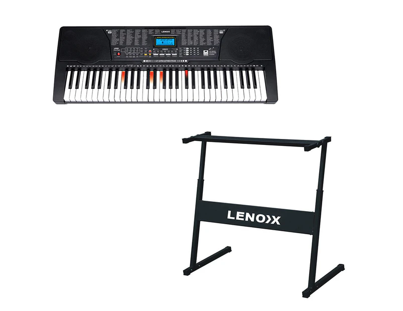Combo Stand + 61 Piano Key Electronic Keyboard w/ Illuminating Keys Music