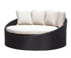Coolum Outdoor Wicker Round Daybed Without Canopy - Outdoor Daybeds - Turkish Coffee wicker Latte