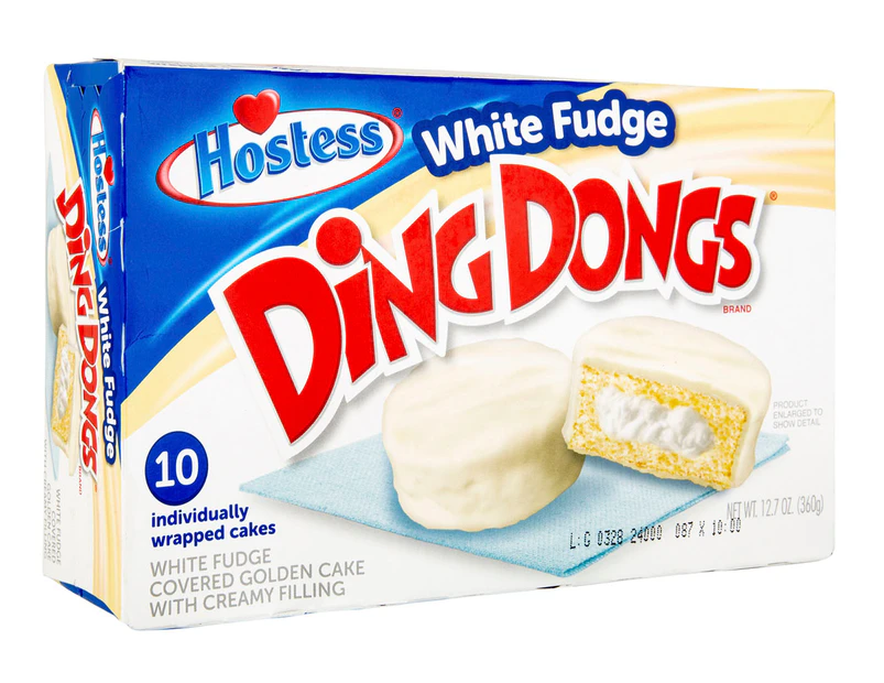 10pk Hostess Ding Dongs White Fudge 360g